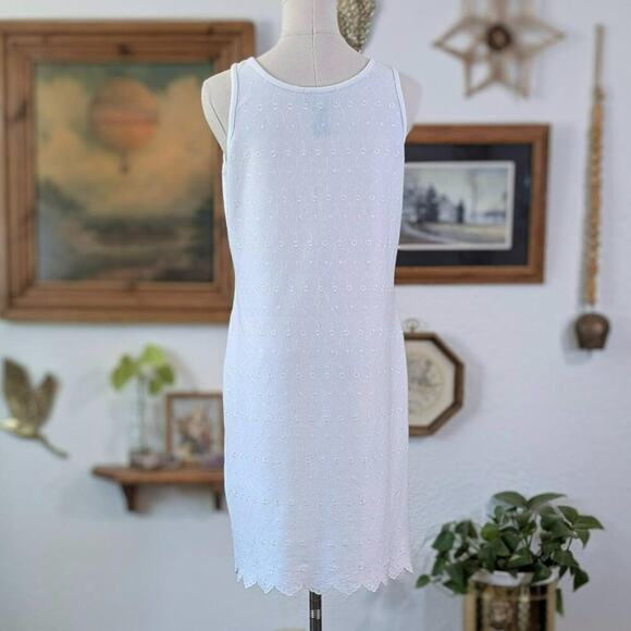 Lauren Ralph Lauren White Eyelet Midi Dress Preppy Clean Girl Summer PM - Picture 4 of 5